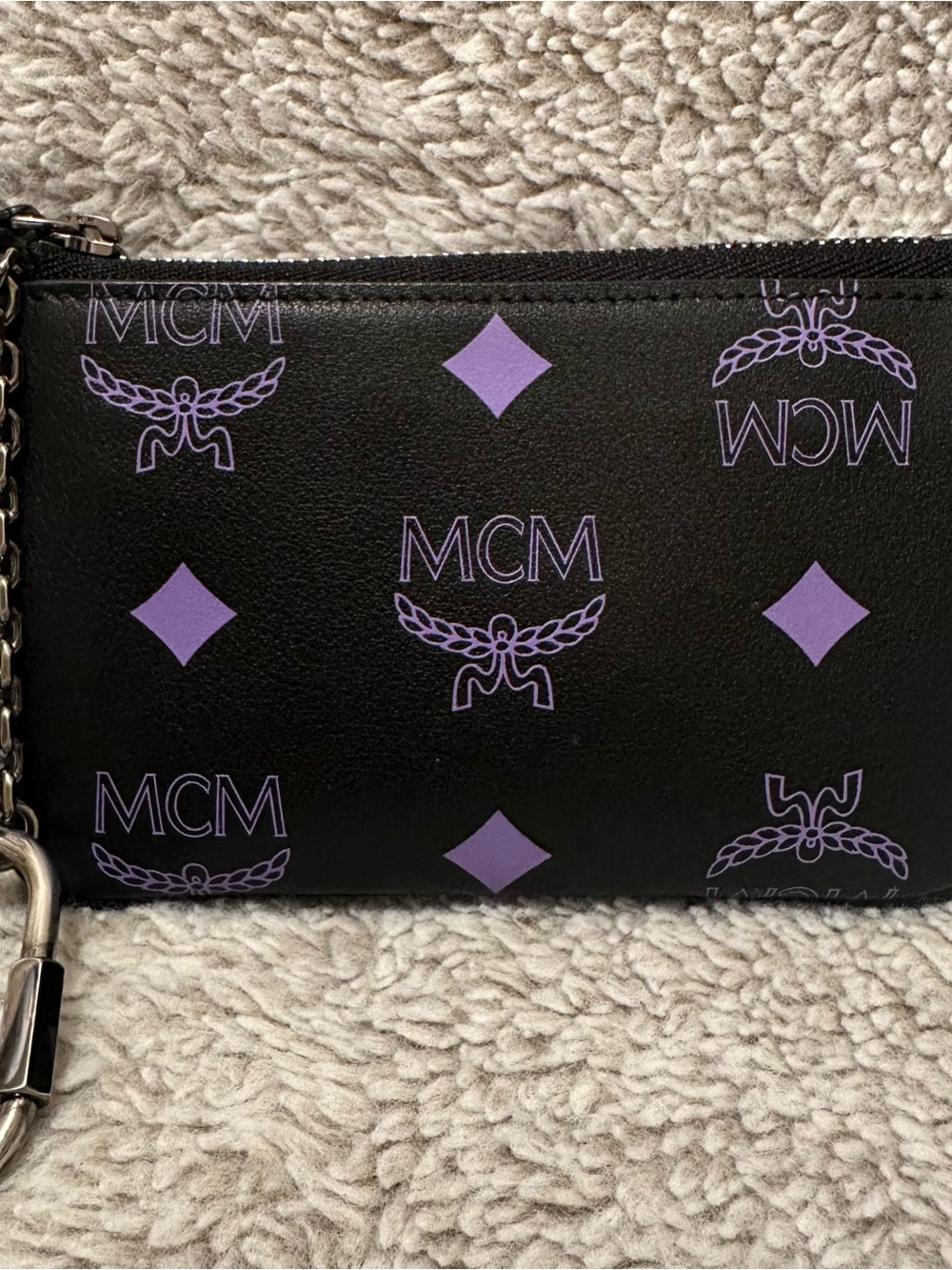 MCM Key Pouch in Color Splash Logo Leather